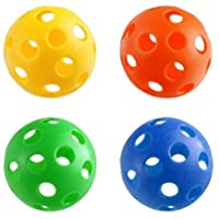 4pc Plastic Wiffle Ball Set - Baseball Size - Great Dog Toy by JM